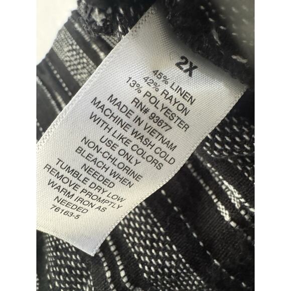 NWT a.n.a. Linen Blend Shorts Women Plus Size 2X High Waist Tie Beach Boho #5758 - Picture 13 of 14